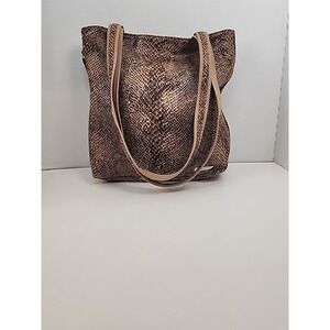 Nine West Fabric Faux Snakeskin Print Shoulder Bag W/ Attached Coin Purse